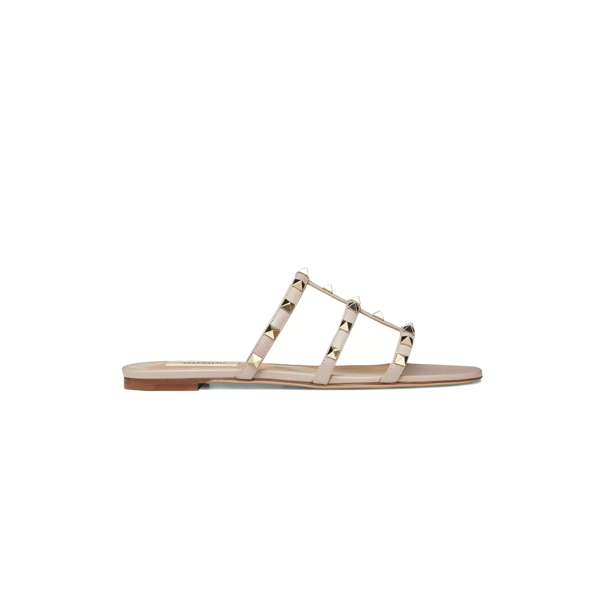 VALENTINO ROCKSTUD FLAT SLIDE SANDAL 5W2S0C49VOD_P45 VALENTINO ROCKSTUD FLAT SLIDE SANDAL 5W2S0C49VOD_P45